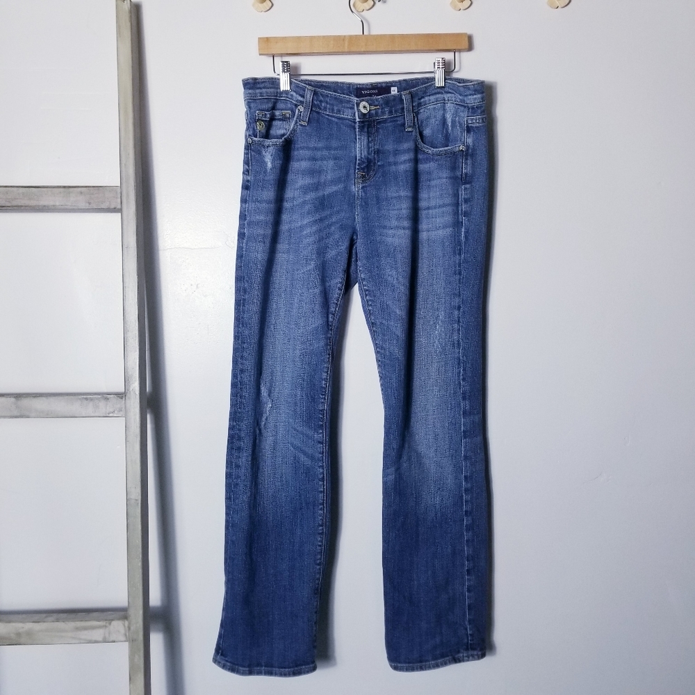 VIGOSS NEW YORK STRAIGHT DISTRESSED JEANS SIZE 13
